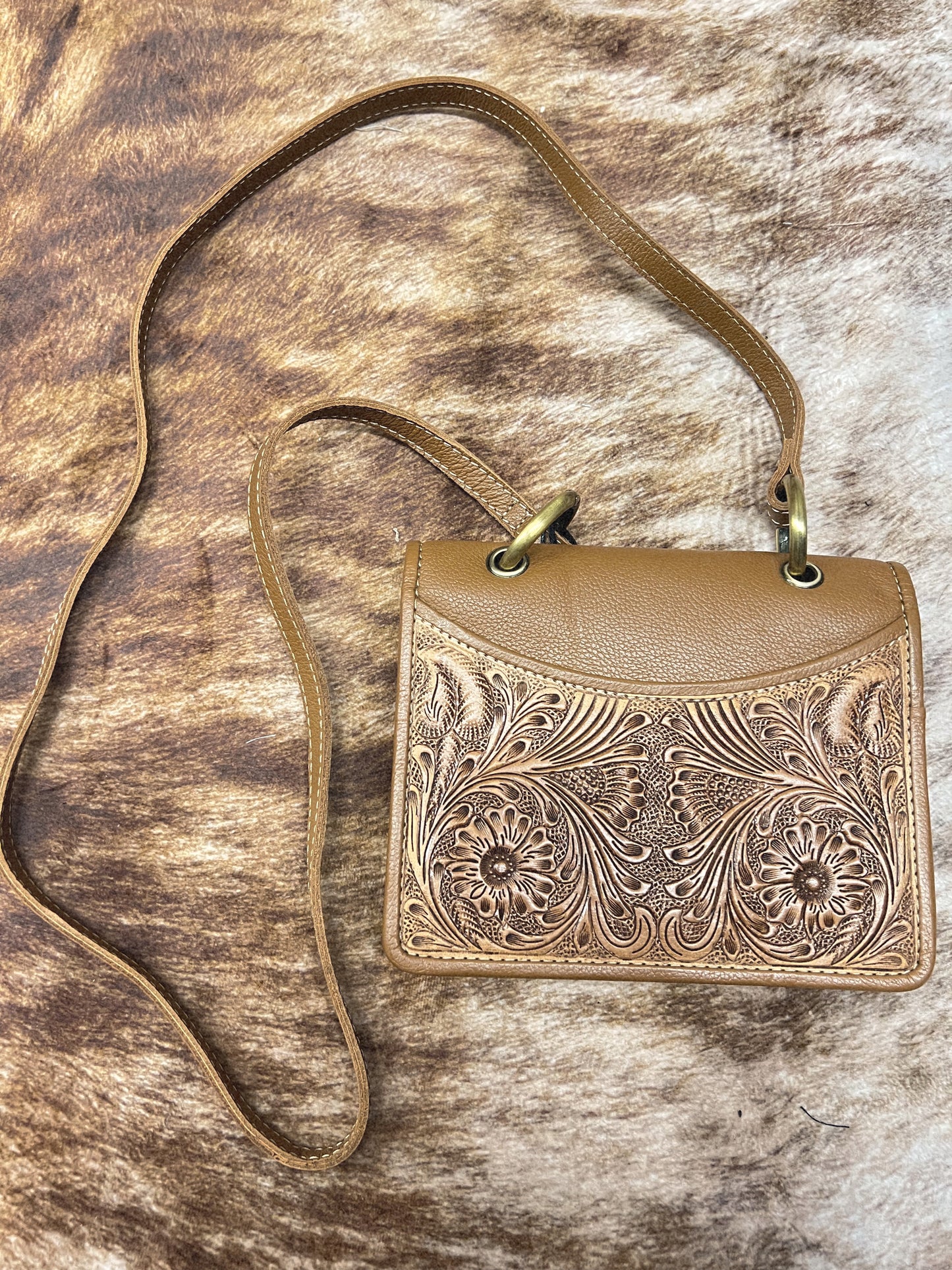IN BLOOM HAND-TOOLED PURSE