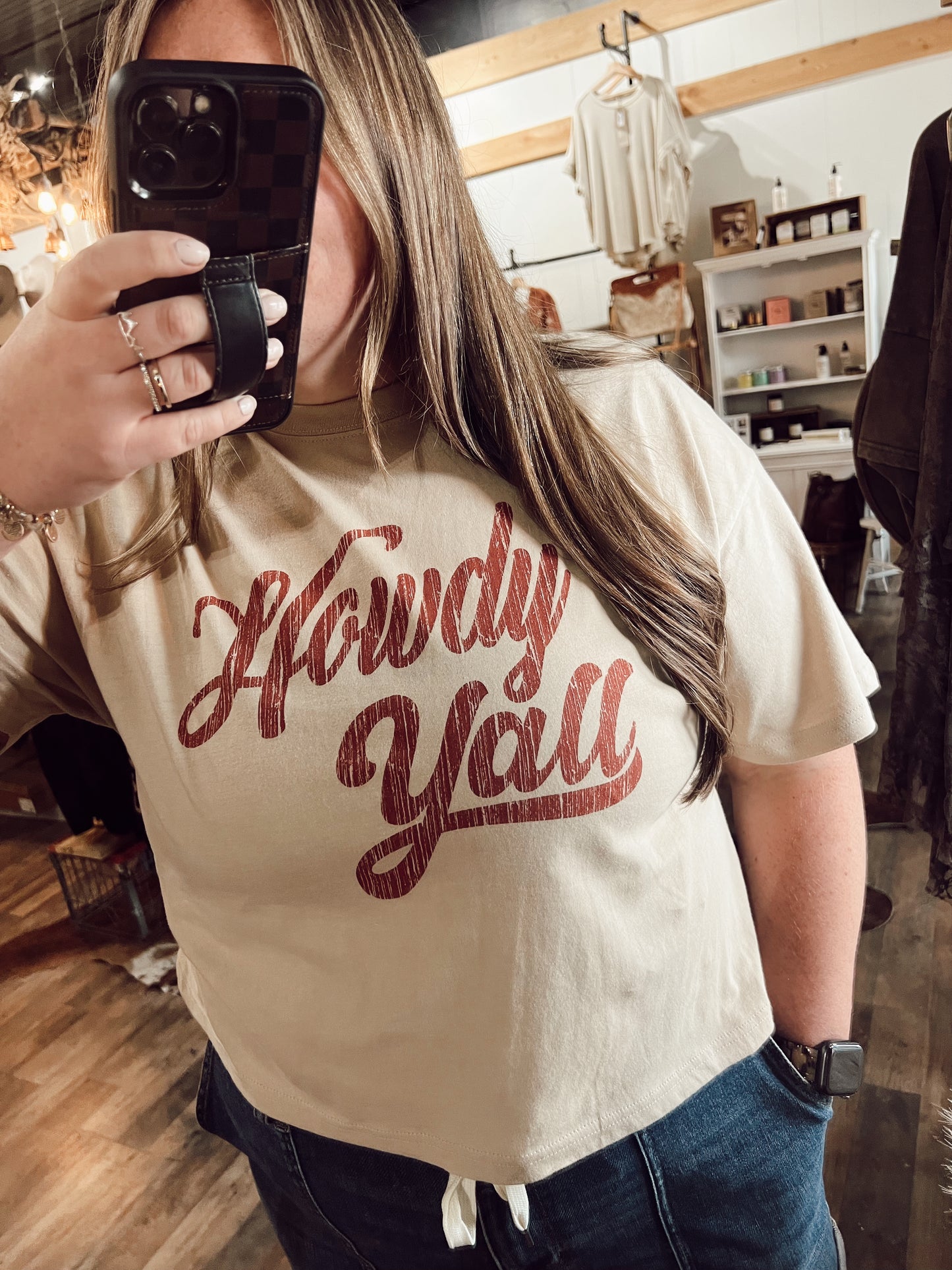 HOWDY Y’ALL LONG CROP TOP