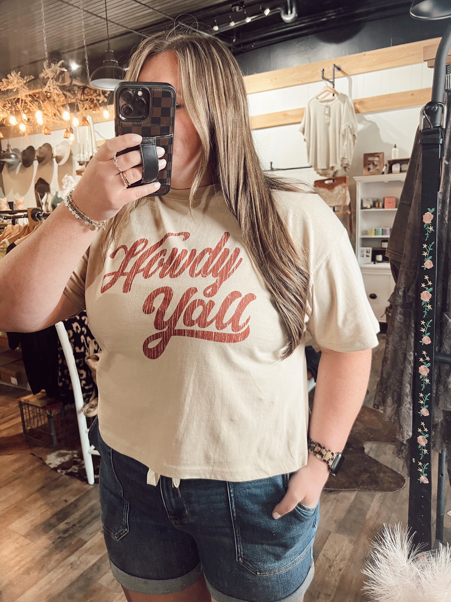 HOWDY Y’ALL LONG CROP TOP