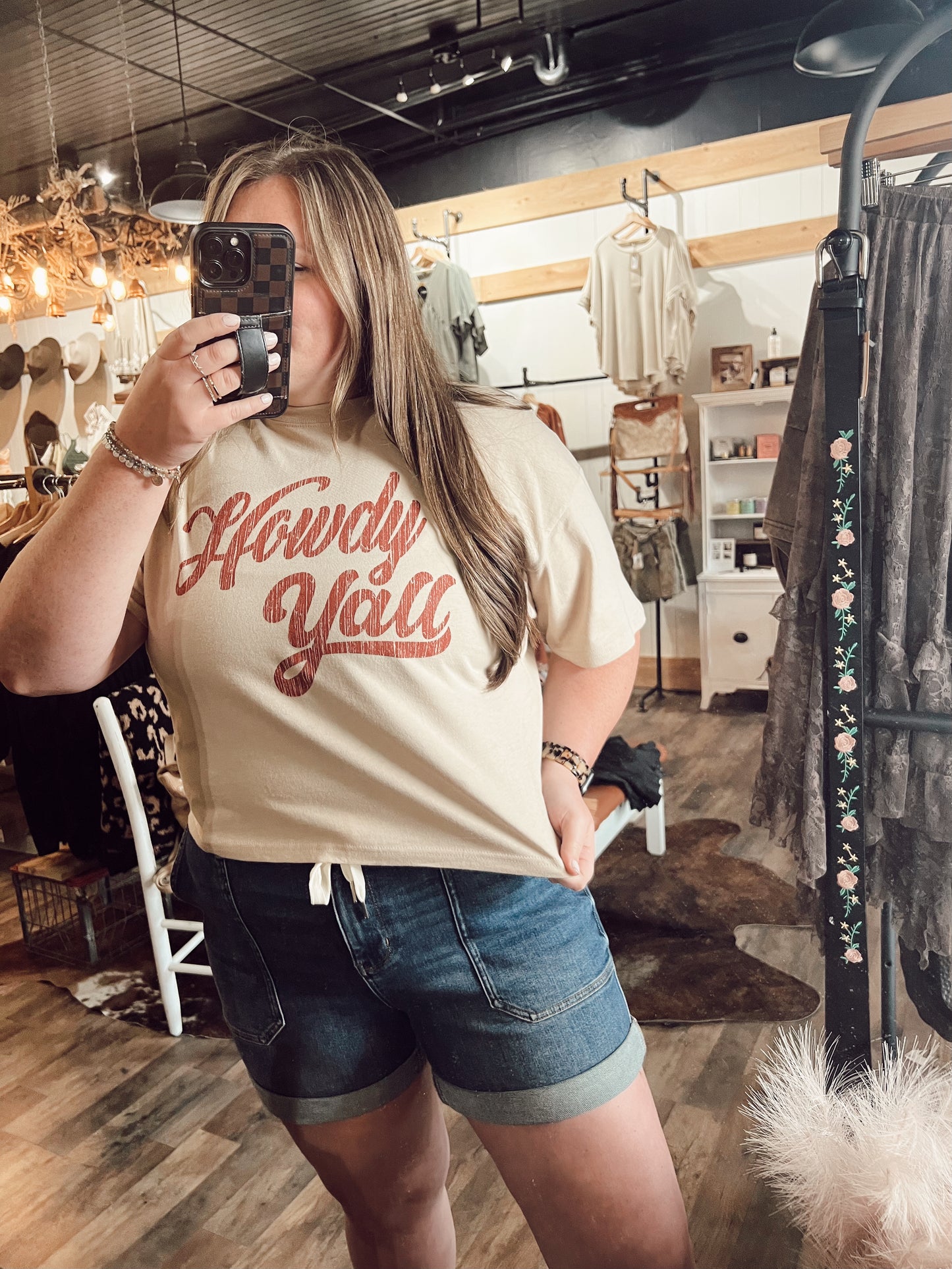 HOWDY Y’ALL LONG CROP TOP