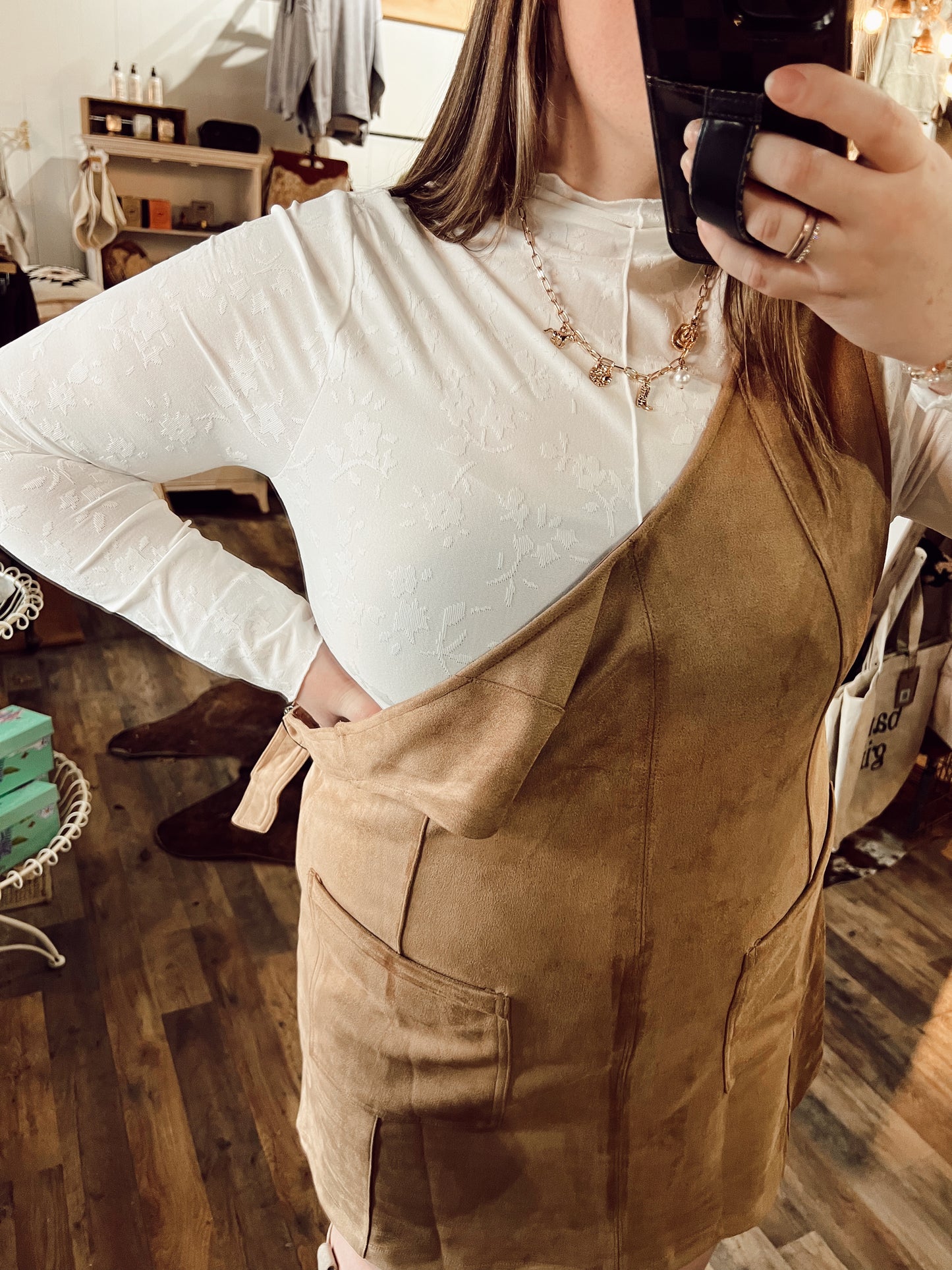 FLORAL MOCK NECK TOP