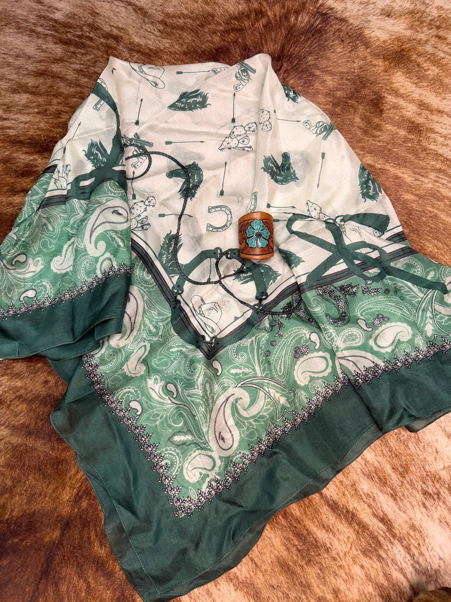 LOYAL WEST SCARF: COWGIRL GREEN