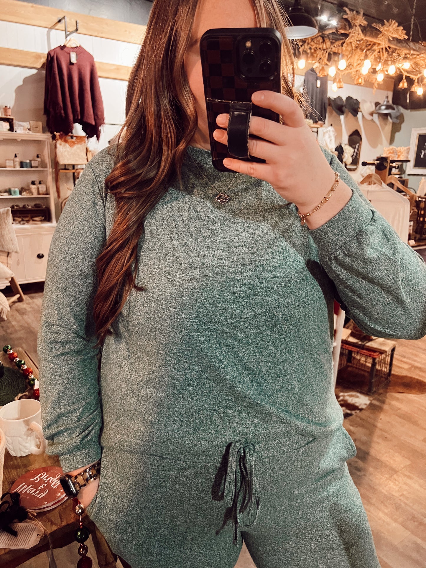 JOGGER LOUNGE SET: HUNTER GREEN