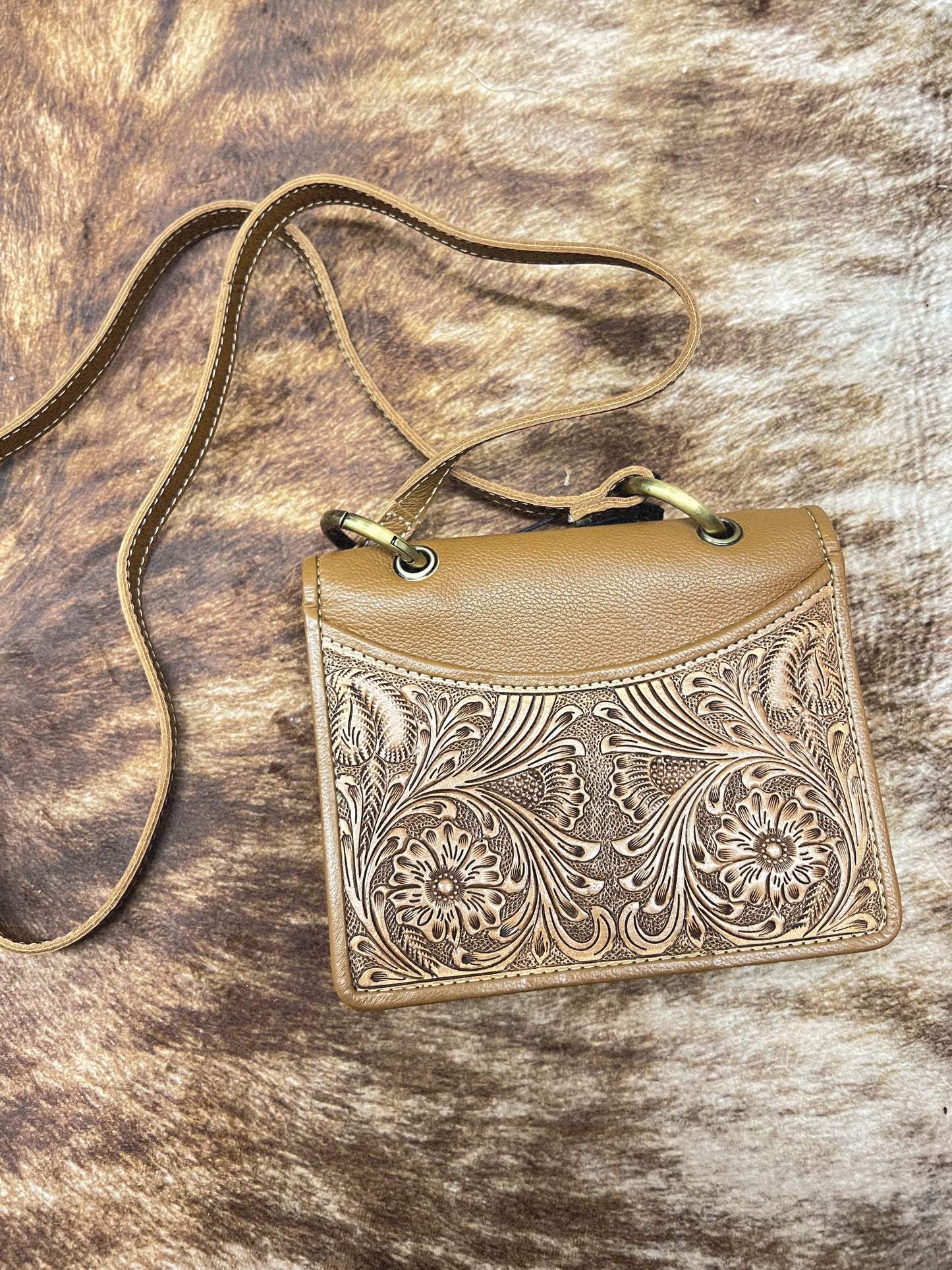 IN BLOOM HAND-TOOLED PURSE