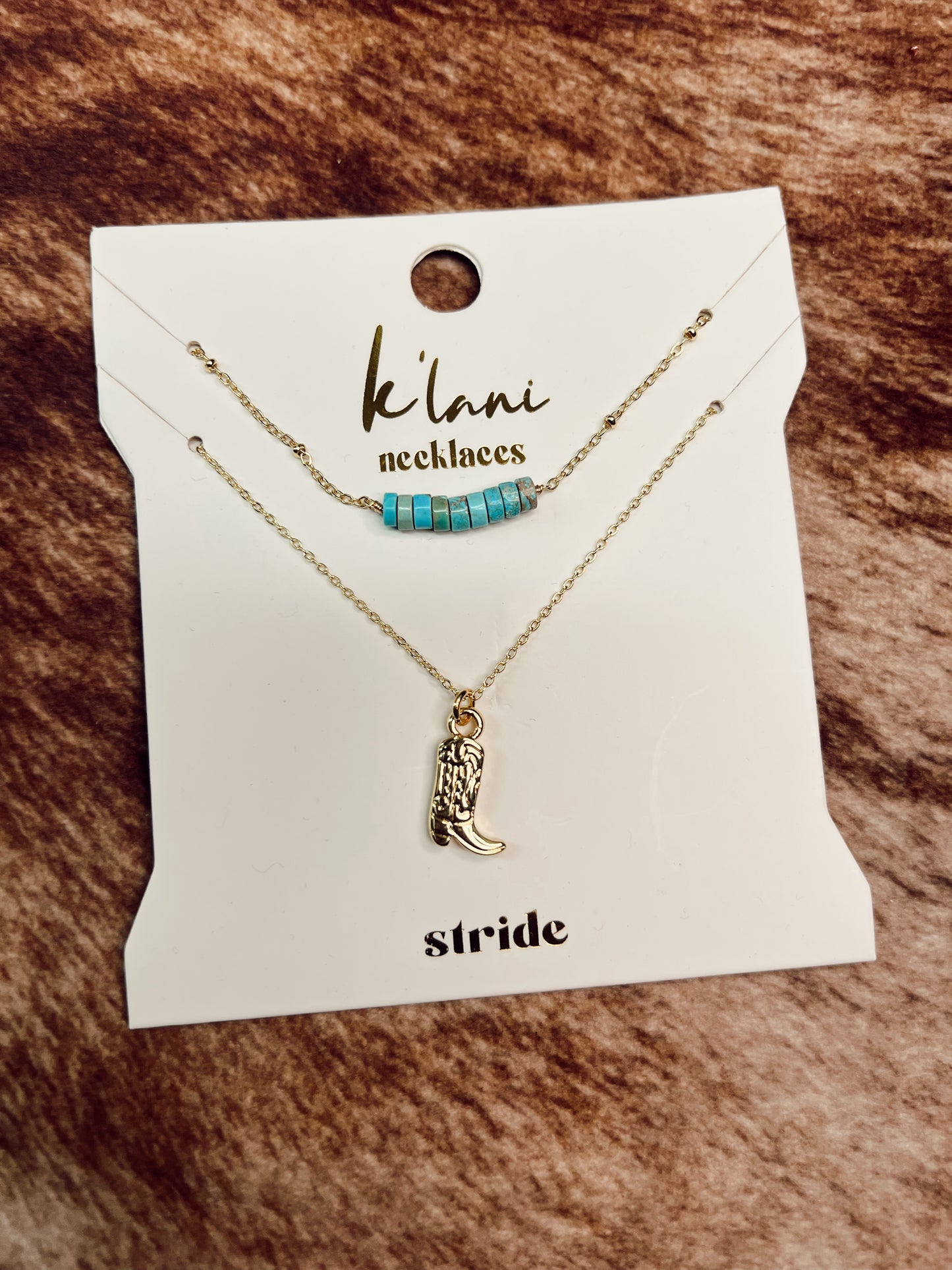 TURQUOISE BOOT NECKLACE