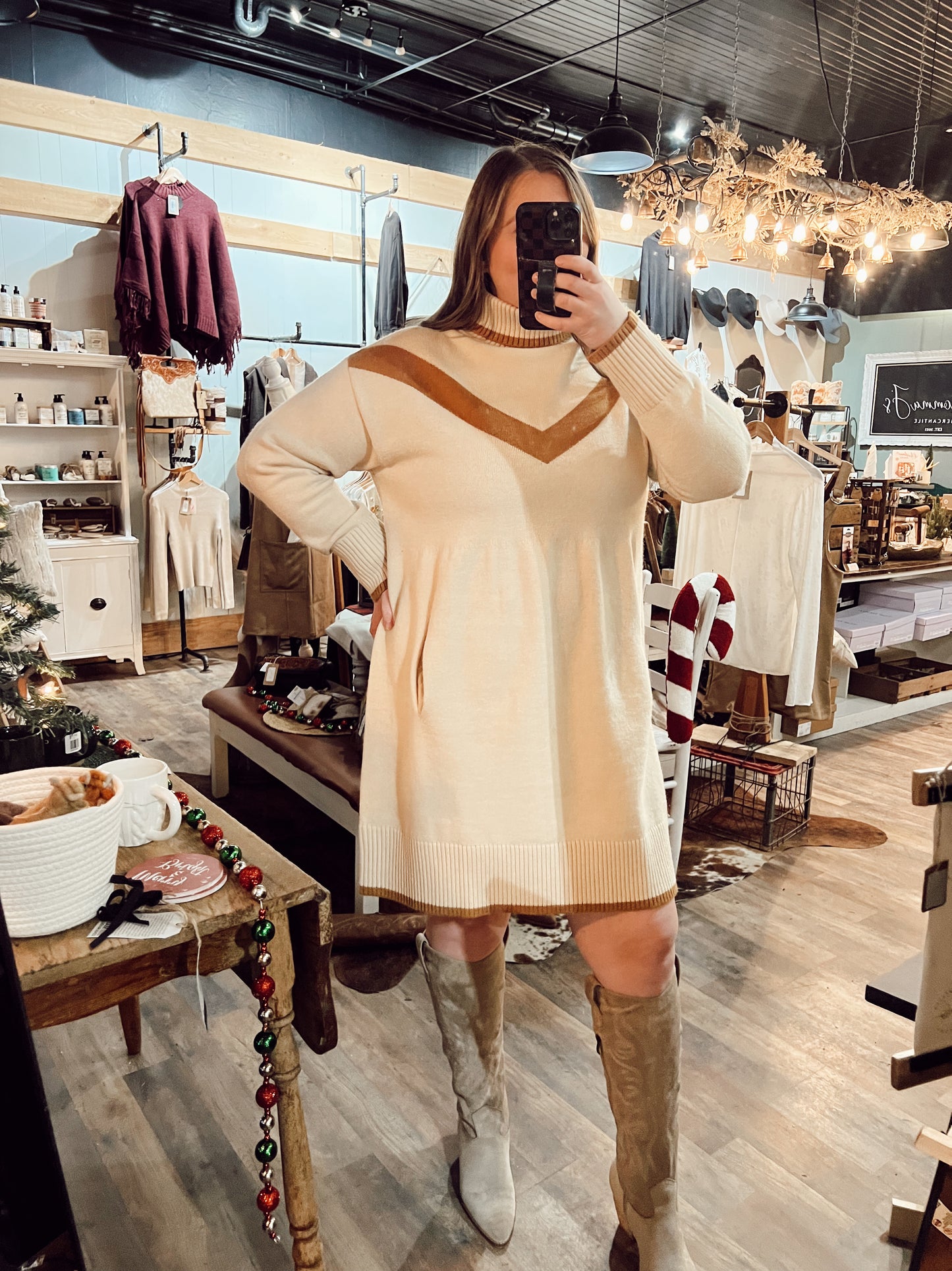 DUTTON HIGH NECK SWEATER DRESS