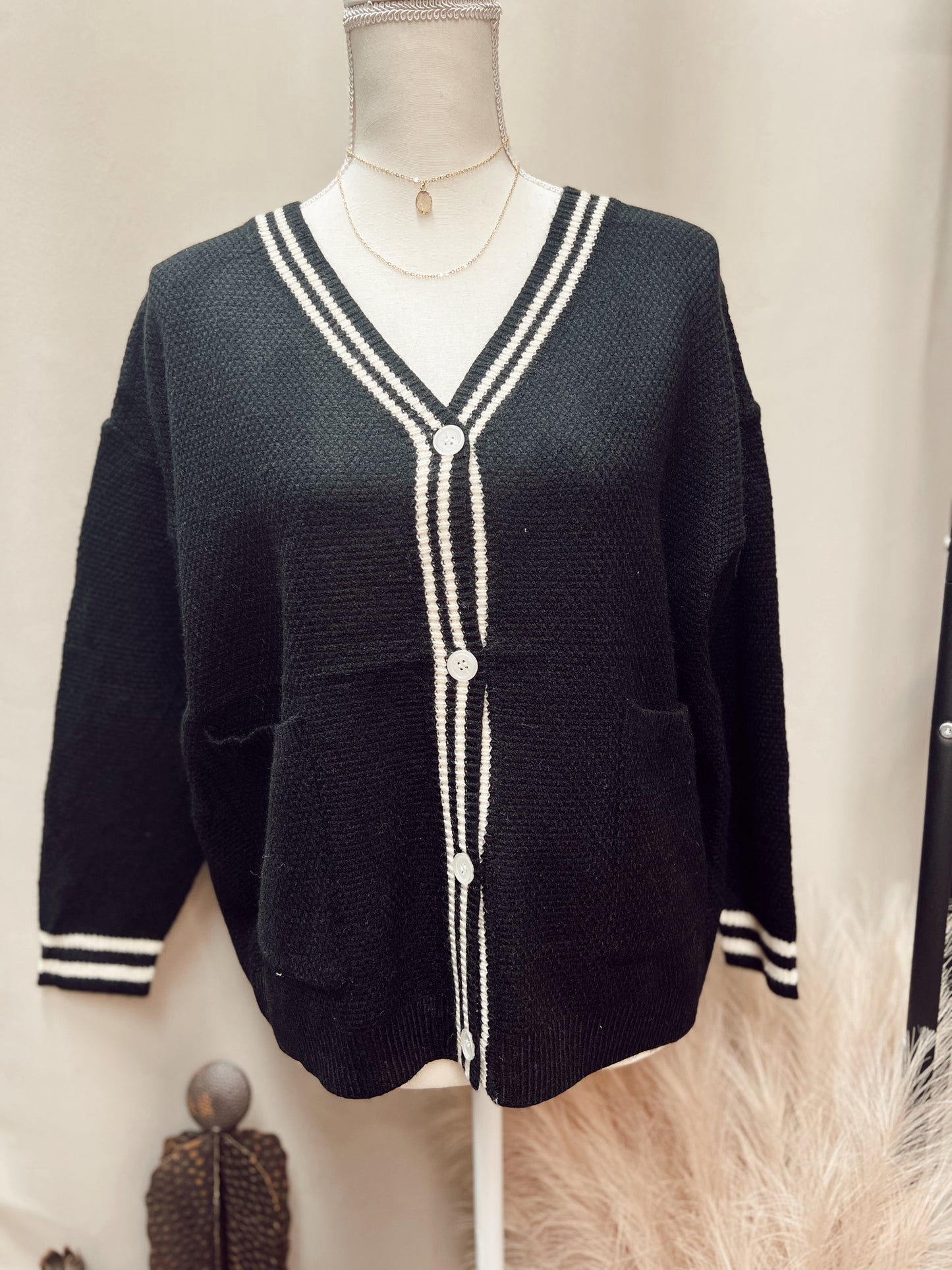 SCHOOL GIRL CARDIGAN: BLACK
