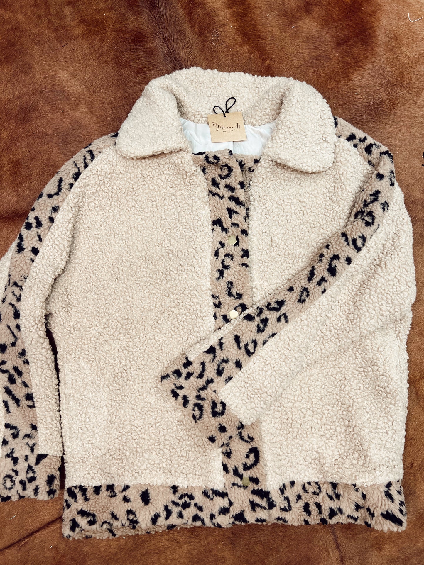 LEOPARD SHERPA COAT