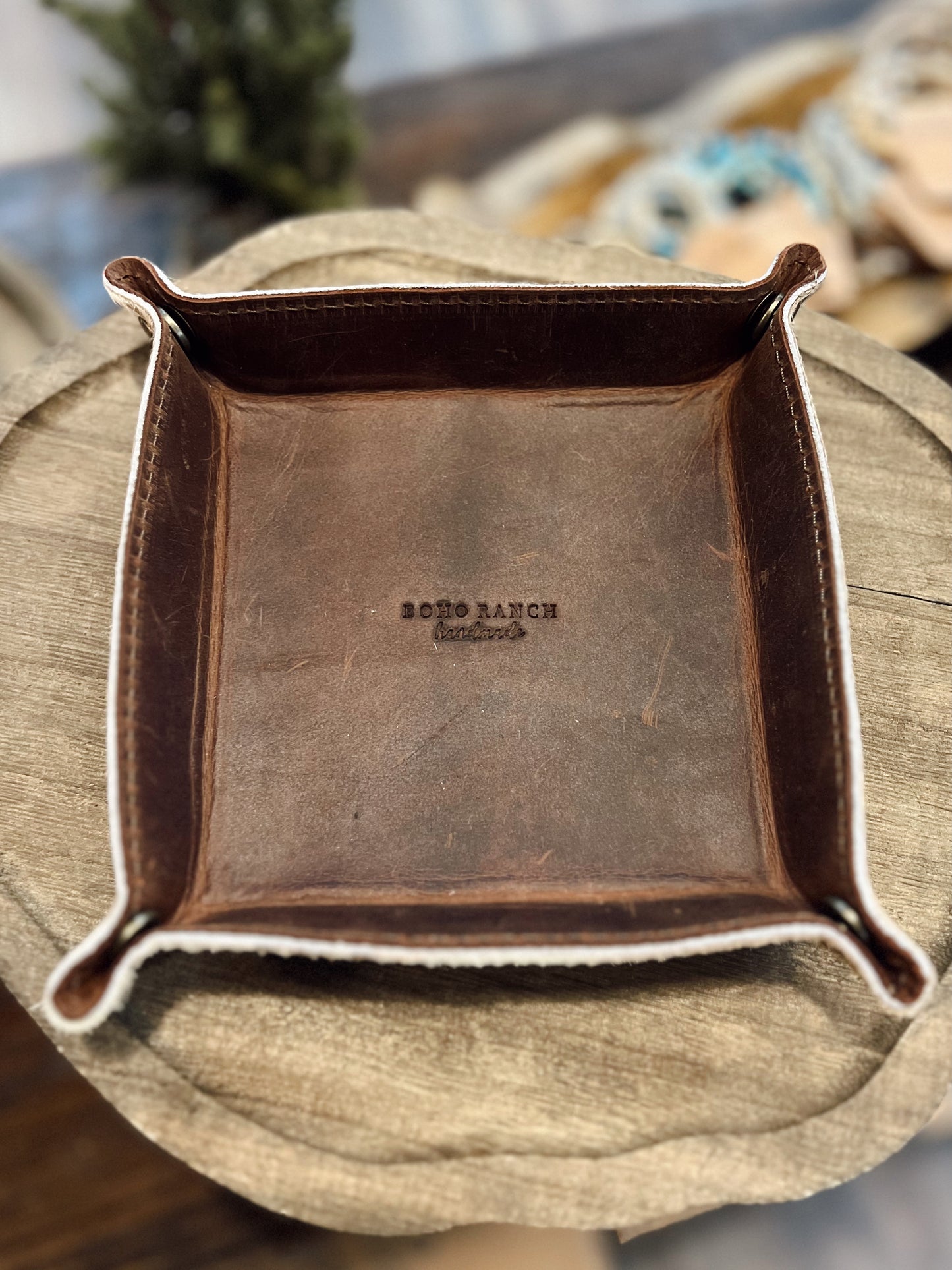 COWHIDE LEATHER TRAY: #1
