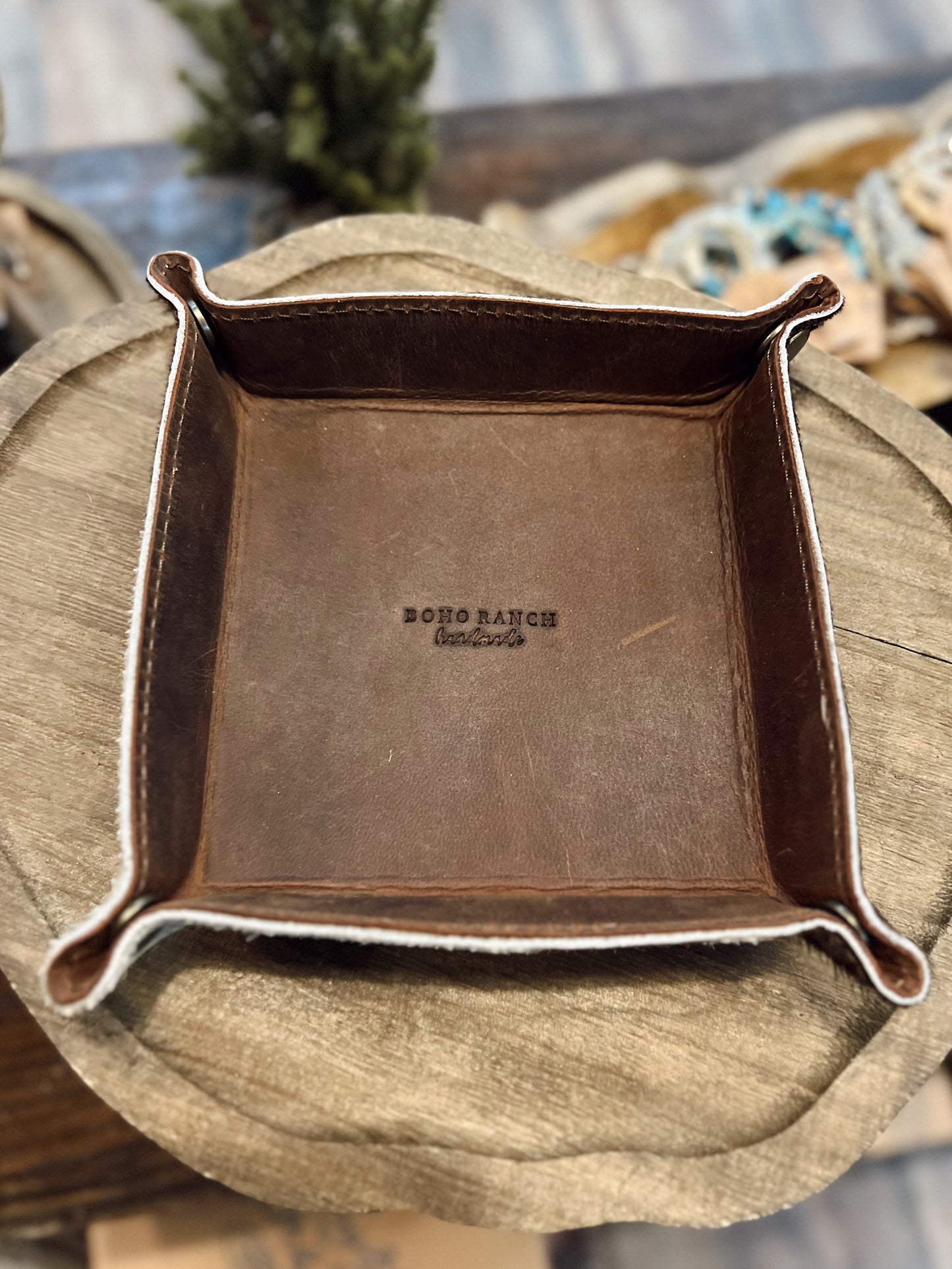 COWHIDE LEATHER TRAY: #2