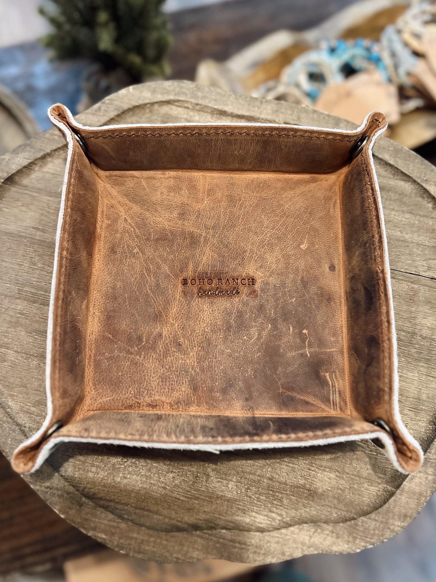 COWHIDE LEATHER TRAY: #3