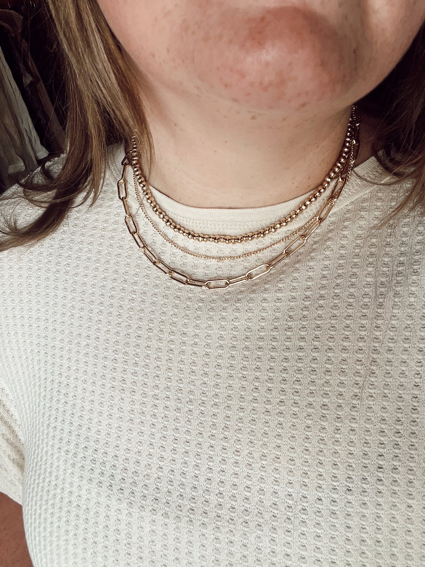 TRIPLE STACK CHAIN NECKLACE