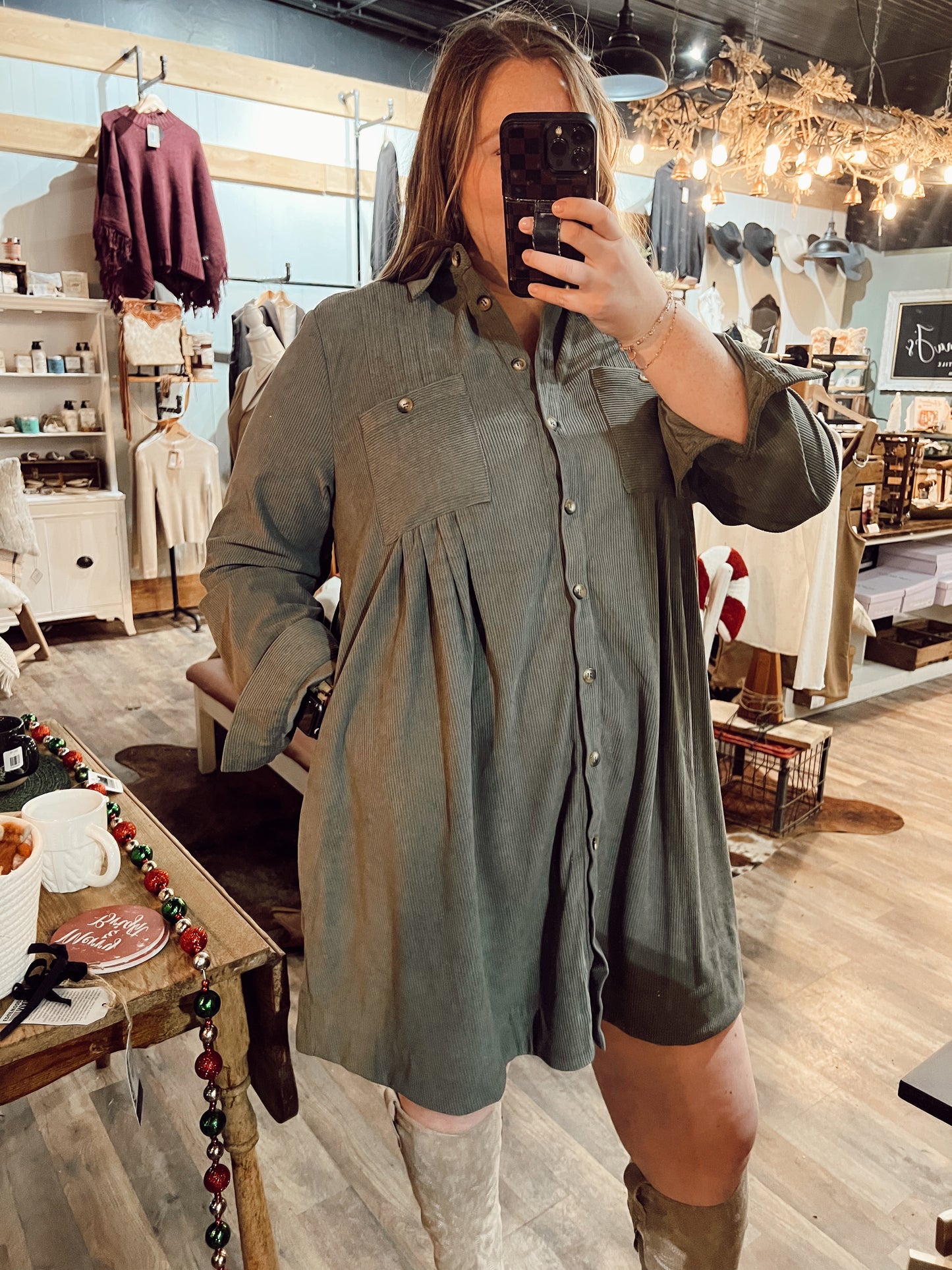 BUTTON DOWN SHIRT DRESS