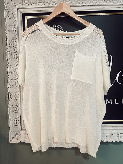 POINTELLE KNIT TOP
