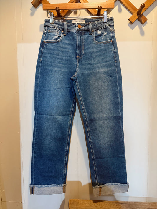 RISEN: HIGH RISE BOYFRIEND FIT ANKLE JEAN