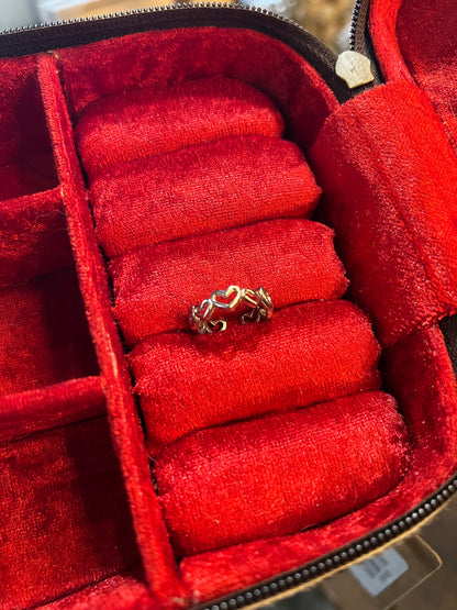 ADJUSTABLE HEART STACK RING