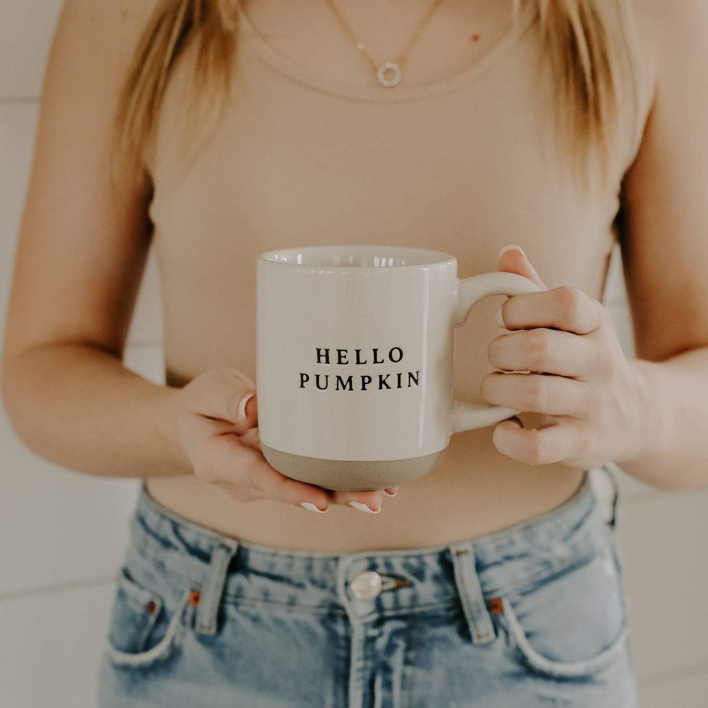 HELLO PUMPKIN STONEWARE MUG