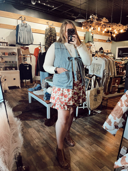 DENIM & BOW VEST