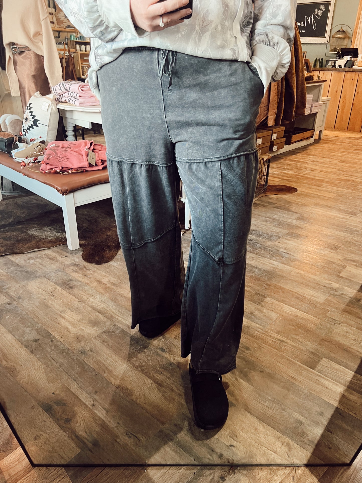 BE FREE MINERAL WASH WIDE LEG