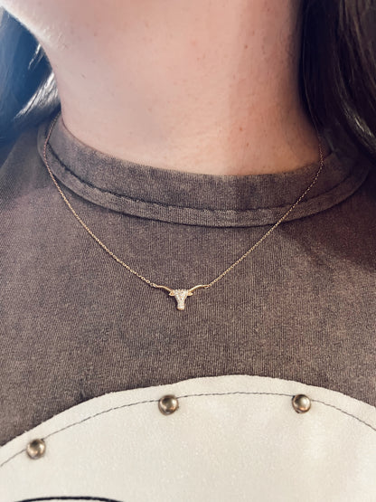 LONGHORN STUD NECKLACE