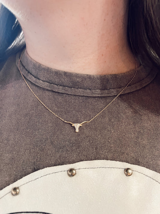 LONGHORN STUD NECKLACE