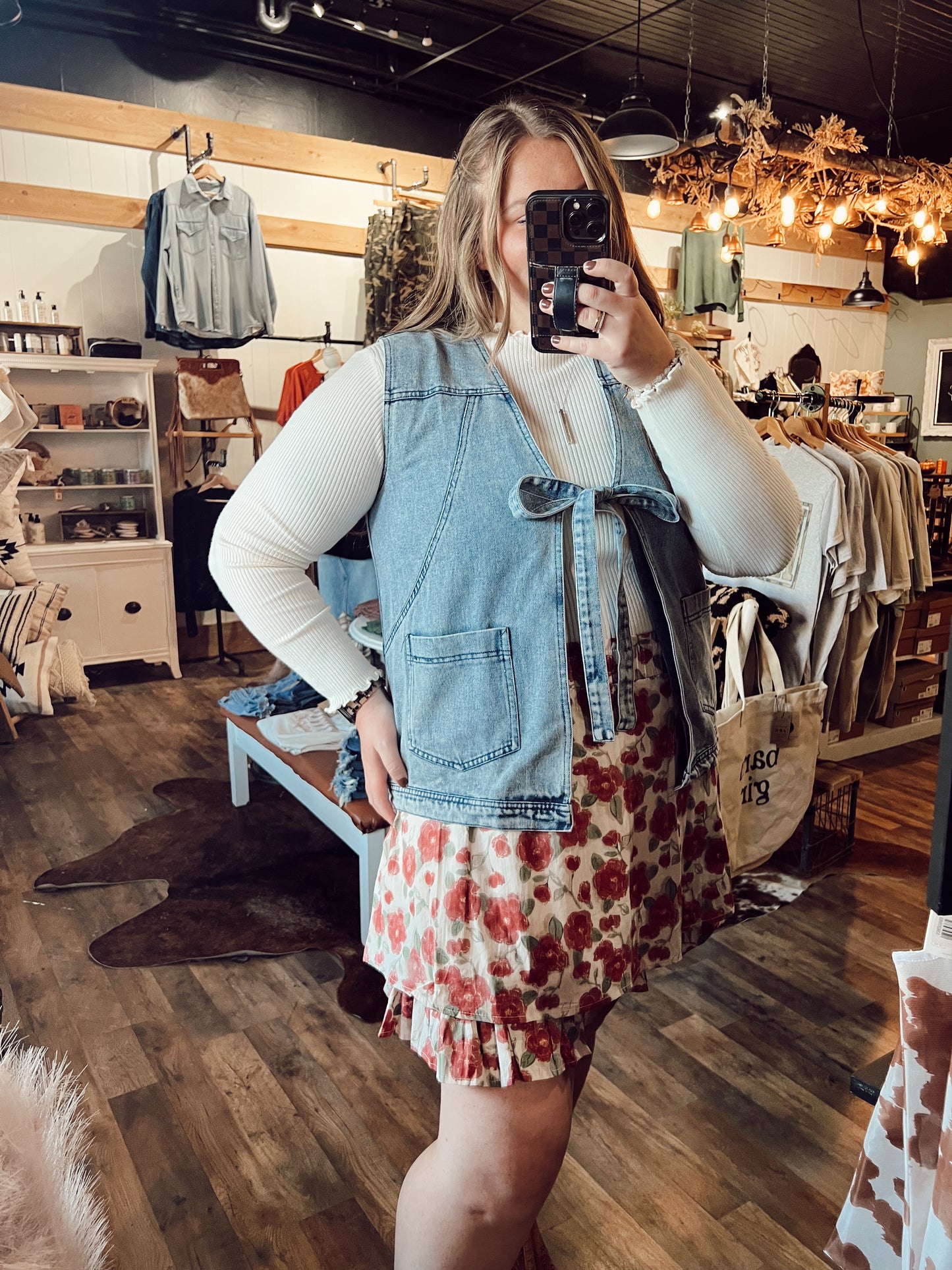 DENIM & BOW VEST