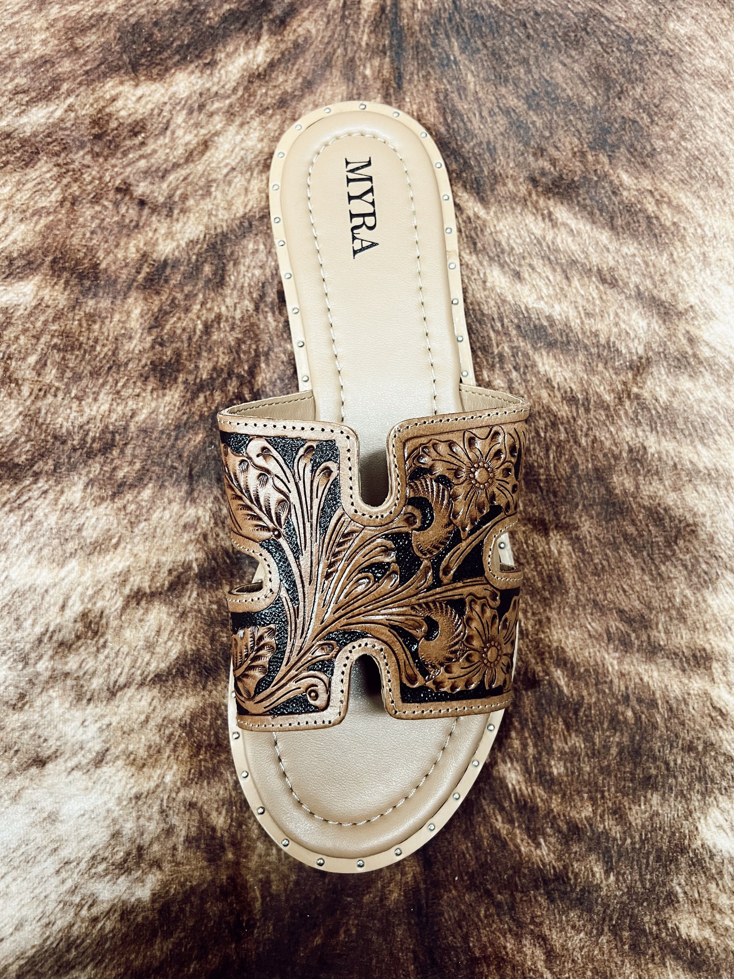 CARMINA HAND TOOLED SANDALS