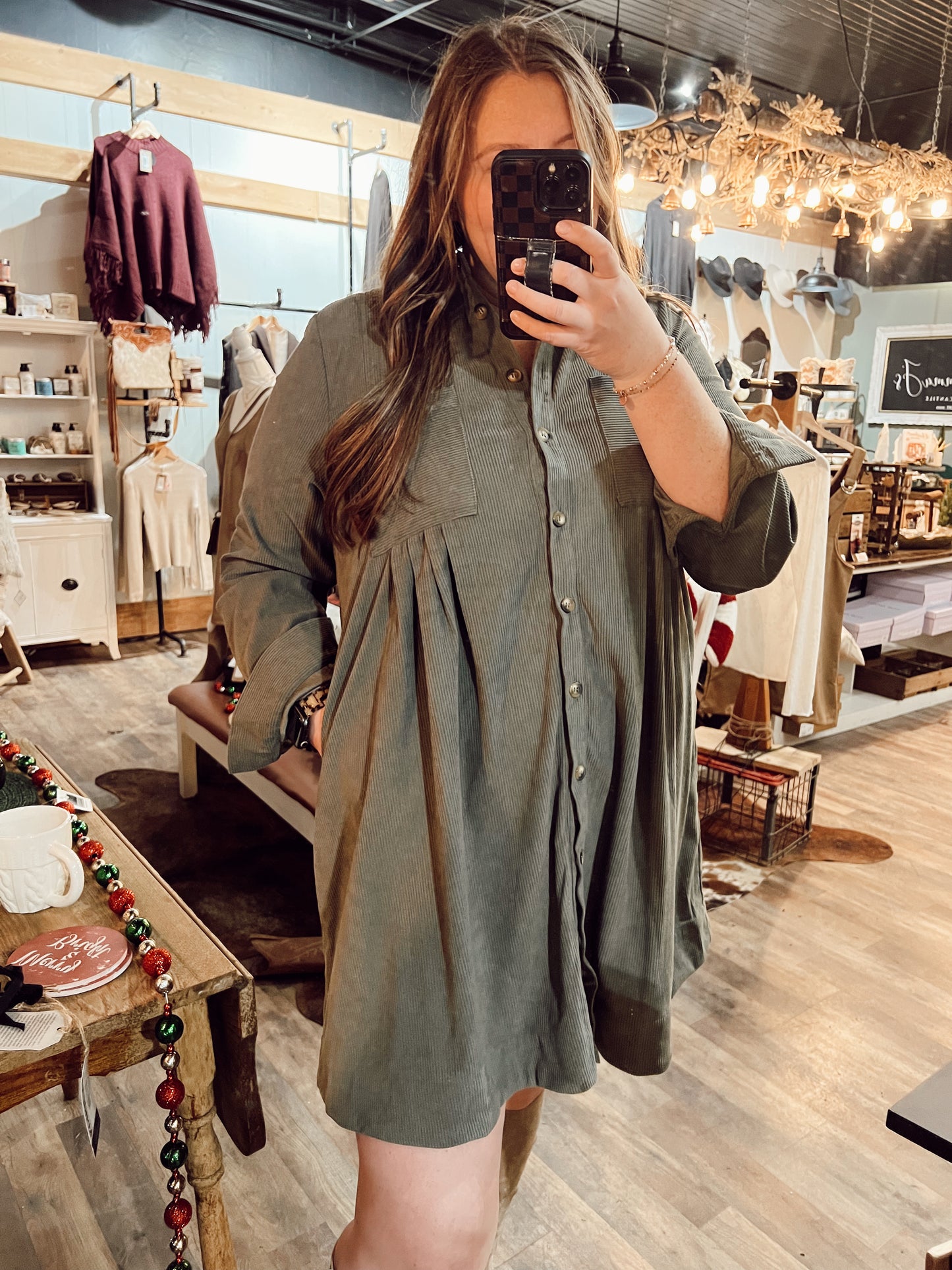 BUTTON DOWN SHIRT DRESS