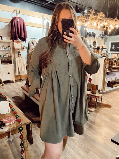 BUTTON DOWN SHIRT DRESS