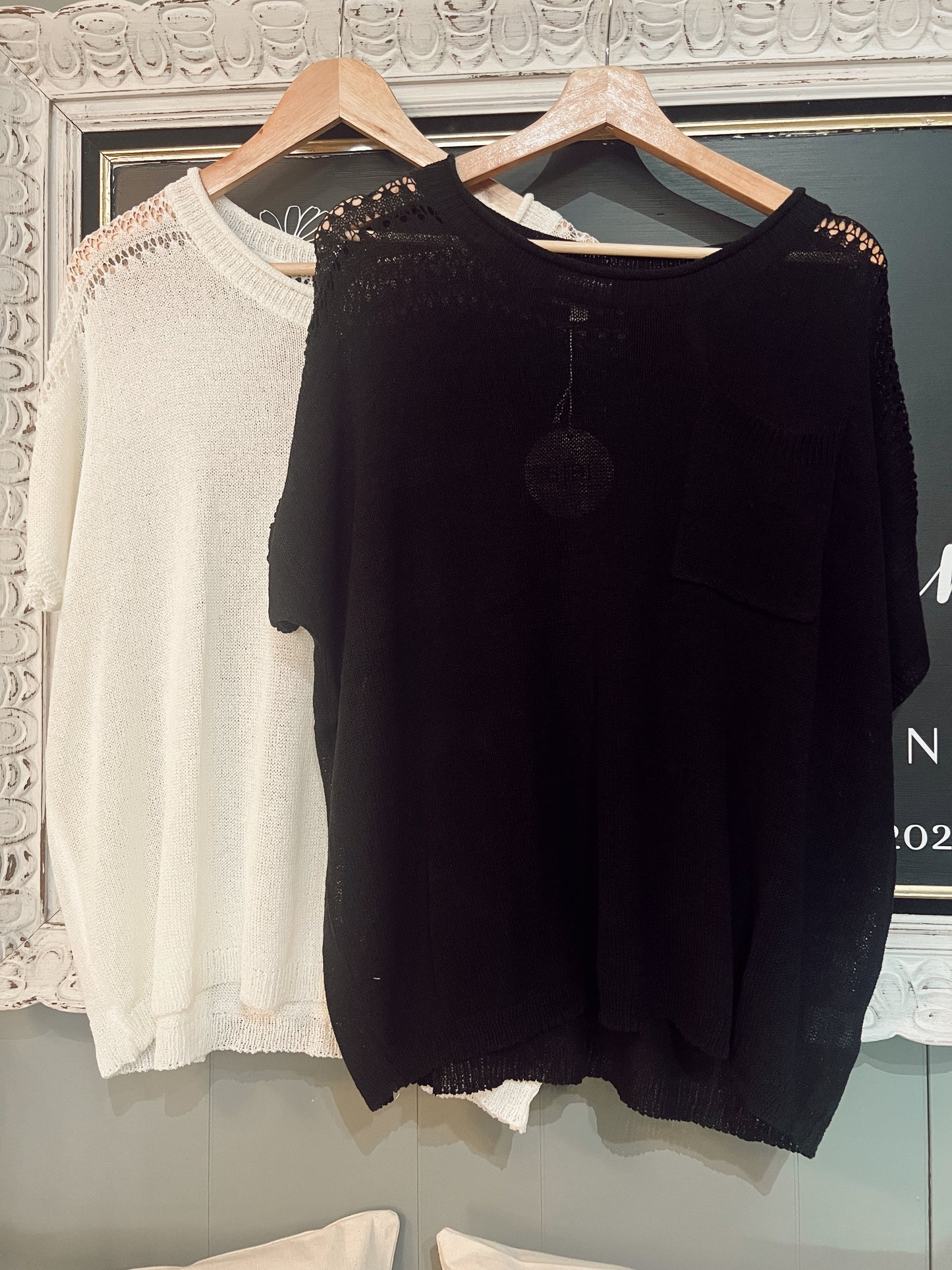 POINTELLE KNIT TOP