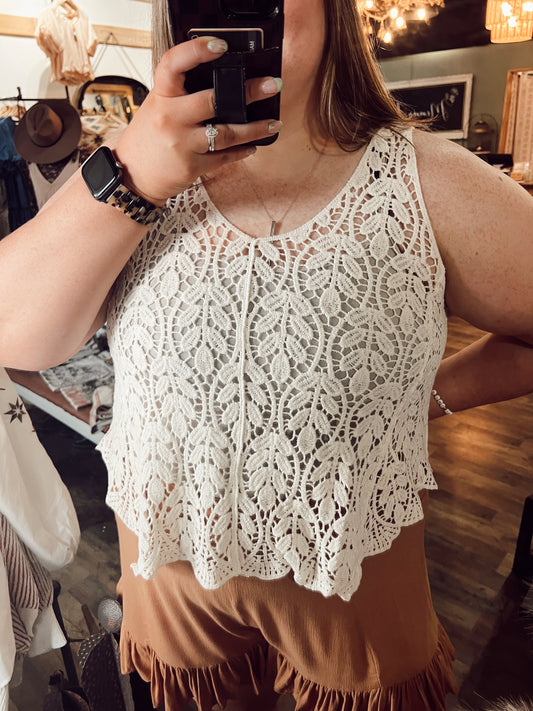 CROCHET TANK: IVORY