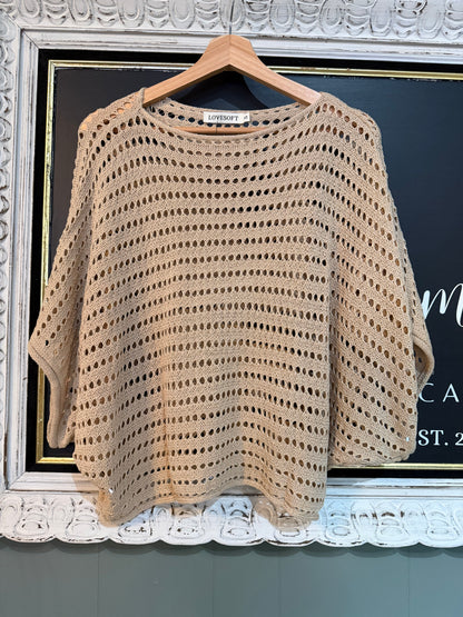 KNIT BATWING HOLLOW TOP