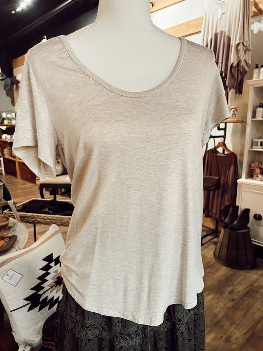 SCOOP NECK BRALETTE TEE