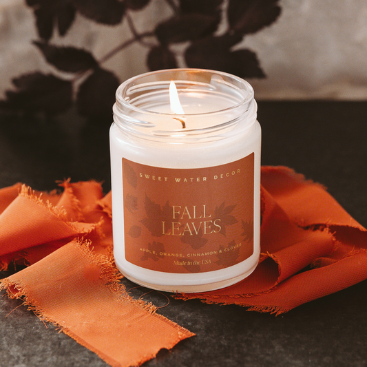 FALL LEAVES CLEAR CANDLE