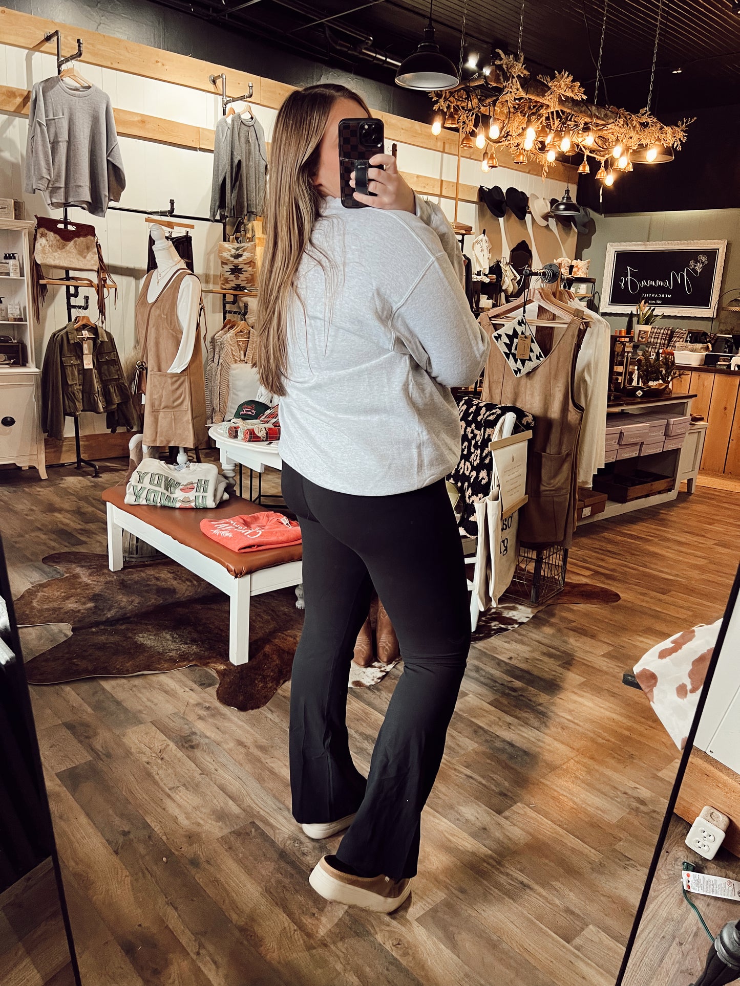 PLAID MERRY SWEATSHIRT