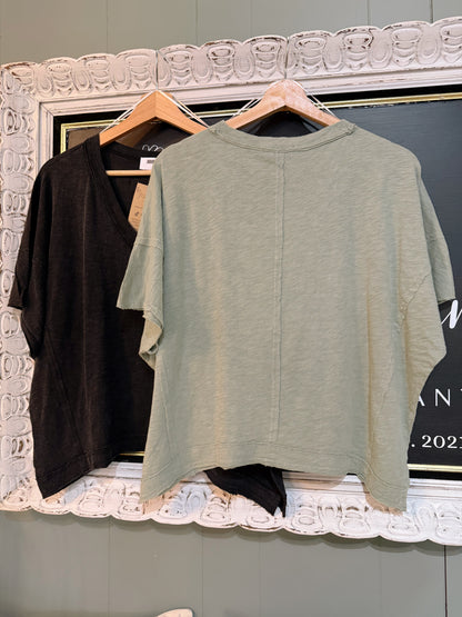 LAZY SUNDAY V-NECK TOP