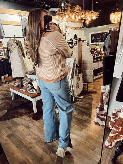 FRONT TIE SIDE SPLIT JEAN