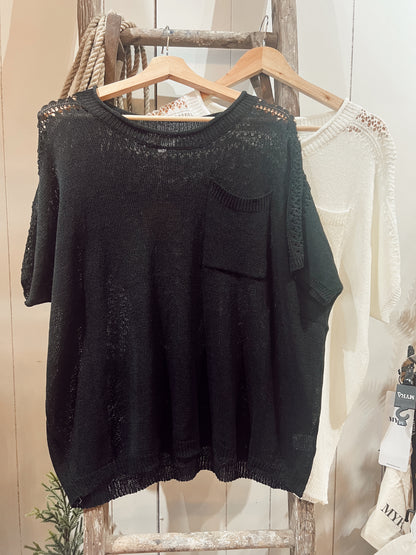 POINTELLE KNIT TOP