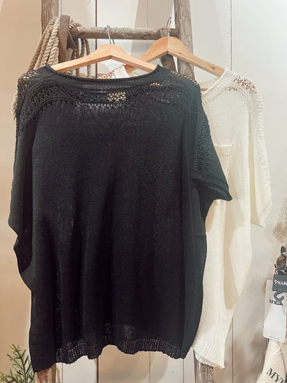 POINTELLE KNIT TOP