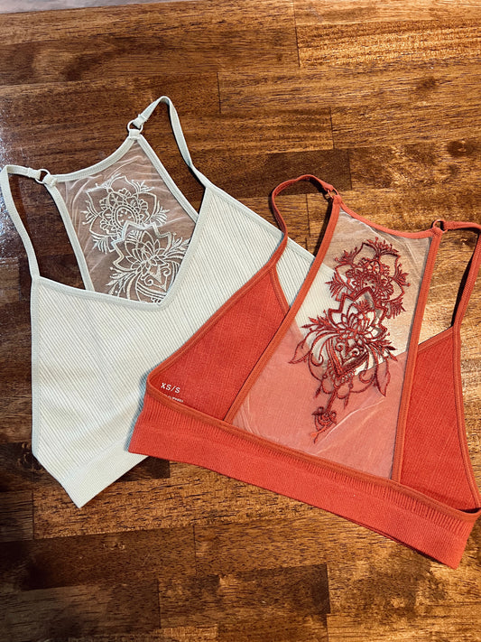 TATTOO MESH RACERBACK BRALETTE