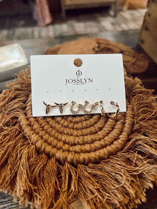 WESTERN TRIO EARRING SET