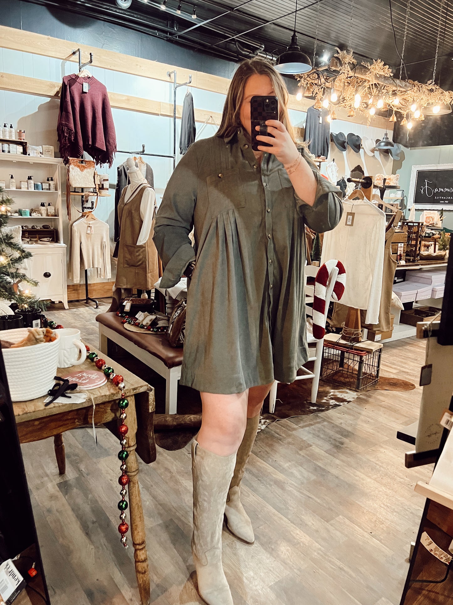 BUTTON DOWN SHIRT DRESS