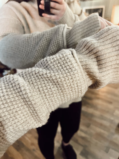 WAFFLE KNIT SWEATER