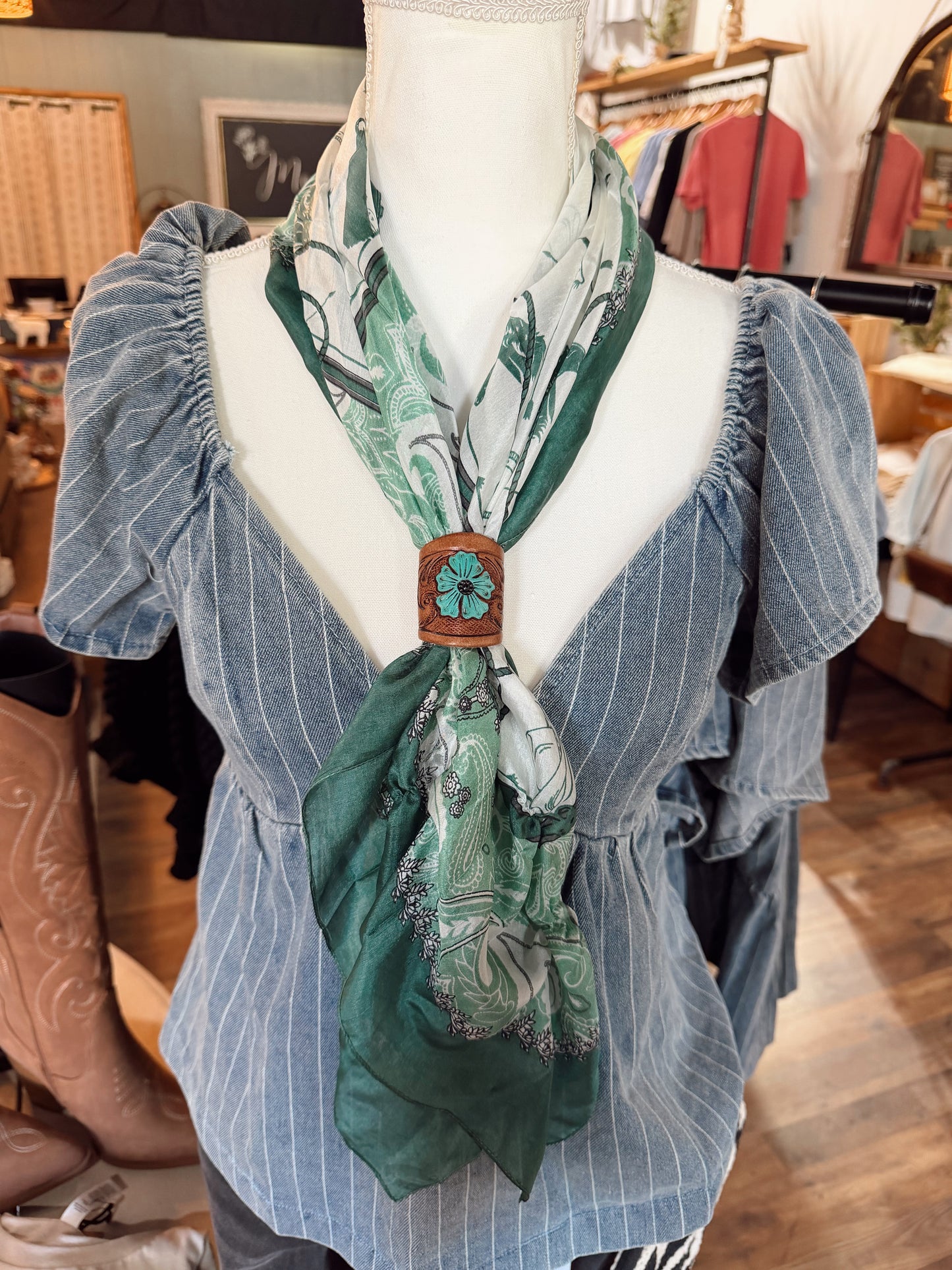 LOYAL WEST SCARF: COWGIRL GREEN