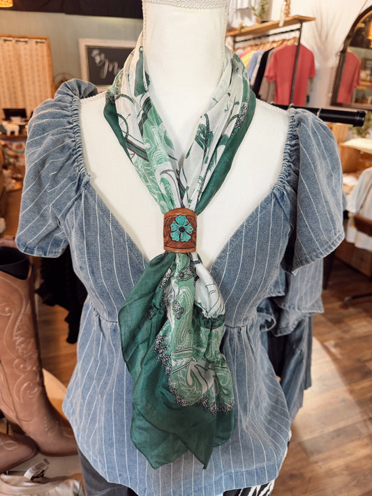 LOYAL WEST SCARF: COWGIRL GREEN