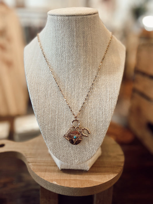 TOUCH OF TURQUOISE CHARM NECKLACE