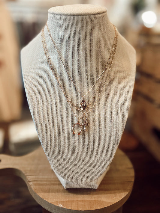 TRIO LAYER CHARM NECKLACE