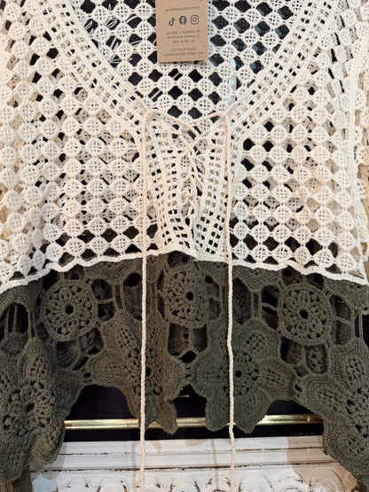 BOHO COLOR BLOCK CROCHET TOP