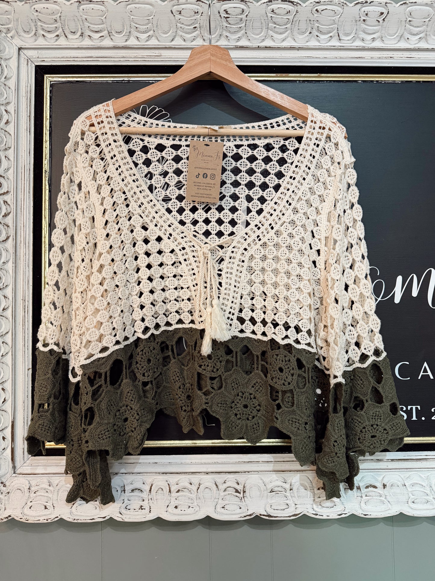 BOHO COLOR BLOCK CROCHET TOP