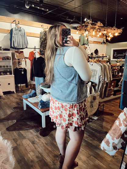 DENIM & BOW VEST